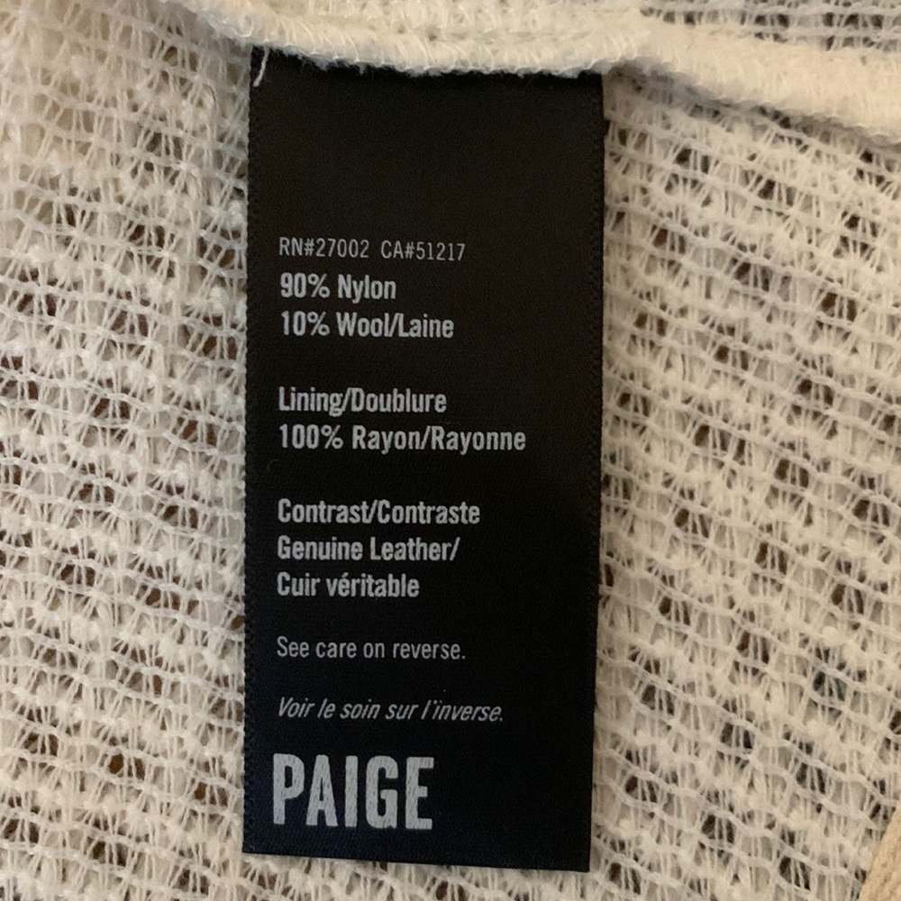 🍦Paige Cream Jacket Cardigan w/ Leather Accents M - Picture 9 of 16